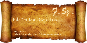 Fürster Szelina névjegykártya